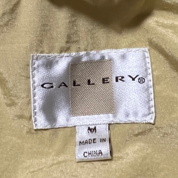 Gallery Yellow Gold Hooded Cotton Nylon Drawstring Waist Rain Jacket Size Medium - Picture 6 of 10